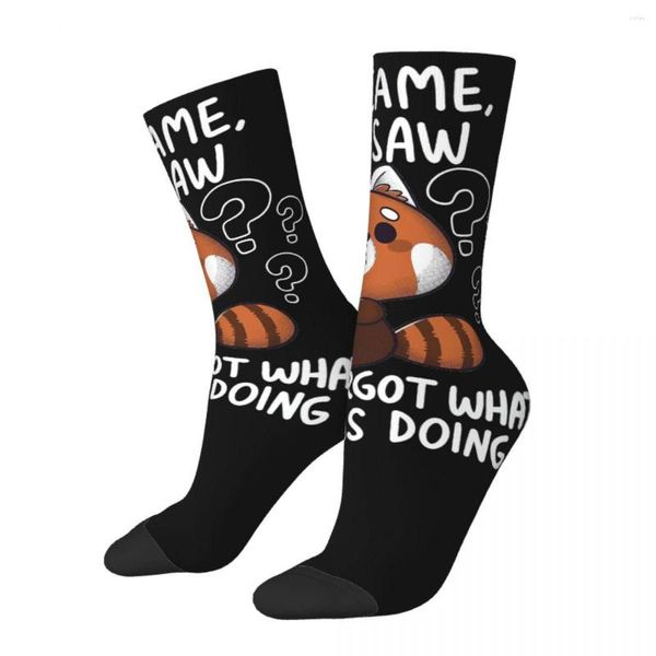 Chaussettes pour hommes Funny Crazy Sock pour hommes Oublieux Hip Hop Harajuku Red Panda Ailurus Fulgens Happy Seamless Pattern Imprimé Boys Crew Gift