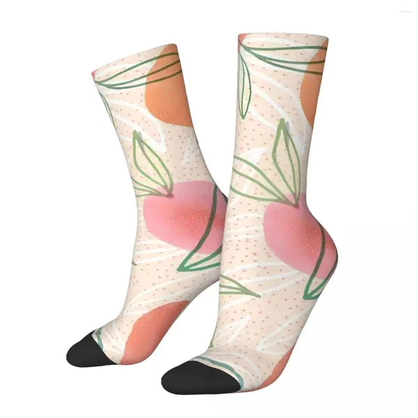 Chaussettes masculines Chaussettes folles drôles pour hommes Salade de fruits vintage Boho esthétique Modèle respirant Crew imprimé cadeau sans couture