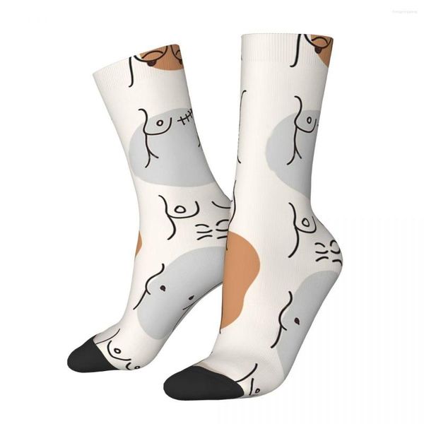 Calcetines divertidos para hombre, calcetín loco para hombre, cuerpo Sexy desnudo, Hip Hop, pechos Harajuku, patrón sin costuras, estampado, regalo informal para niños