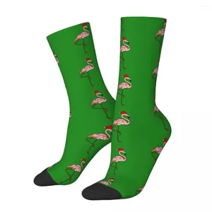 Chaussettes pour hommes Chaussettes drôles et folles pour hommes Lumières de Noël tropicales Santa Rose Flaming Hip Hop Vintage Happy Imprimé Boys Crew Nouveauté Cadeau