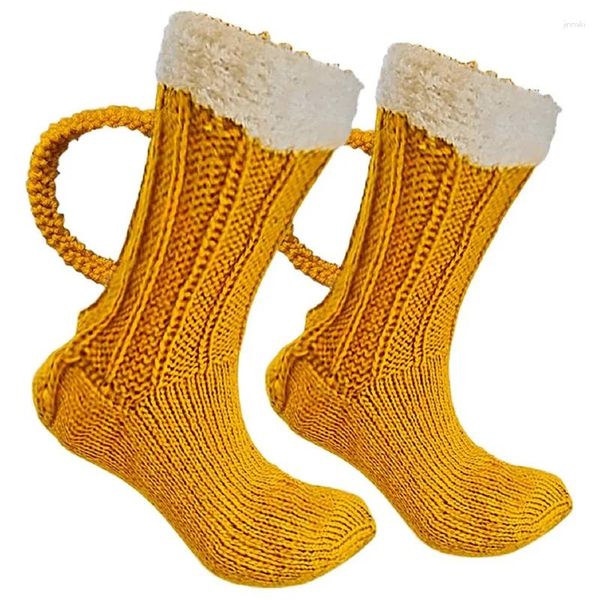 Chaussettes pour hommes, chaussettes amusantes et créatives pour fête de vacances, tricot à la mode, bière