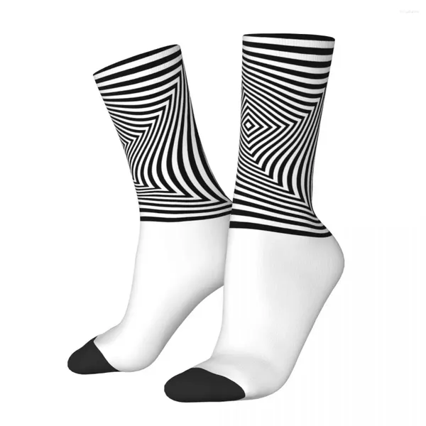 Chaussettes pour hommes drôle heureux Compression Illusion Vintage Harajuku 3D Art jeune Culture mode créative Hip Hop sans couture équipage chaussette