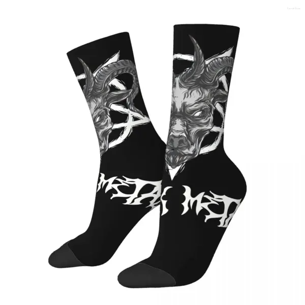 Chaussettes masculines drôle de diable heureuse rétro harajuku lourd black metal hip hop nouveauté équipage transparent cadeau de chaussette folle imprimée