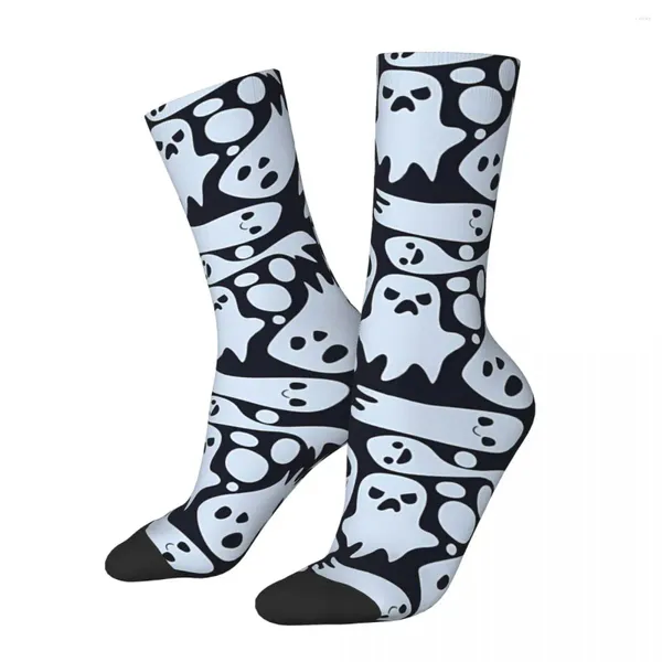 Calcetines de hombre divertidos fantasma feliz Halloween Vintage Harajuku cara Hip Hop Casual Crew Crazy calcetín regalo patrón impreso