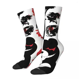 Chaussettes masculines chaussettes heureuses pour les hommes bienvenue dans votre désespoir vintage danganronpa makoto jeu motif de qualité de qualité imprimé