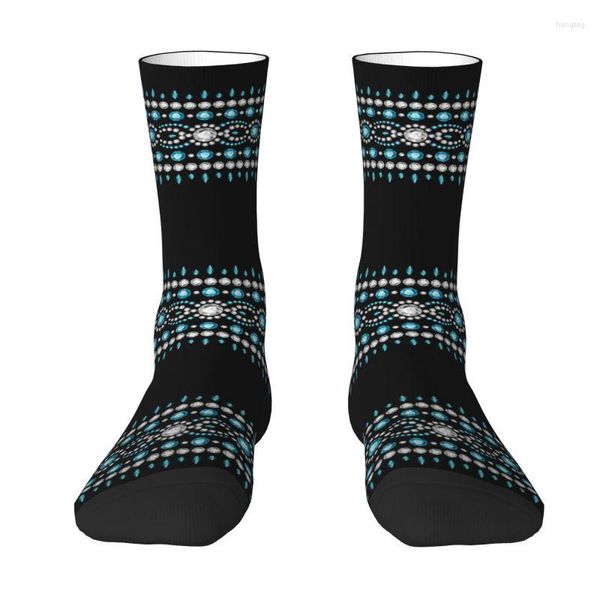 Chaussettes pour hommes Bijoux drôles Paillettes Strass Boho Style Femmes Hommes Chaud Impression 3D Sports Basketball