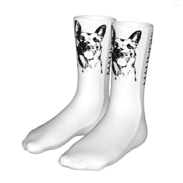 Chaussettes pour hommes Funny Malinois Dog Berger Belge Femmes 2023 Hommes Chaussettes de cyclisme