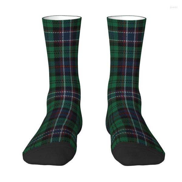 Chaussettes pour hommes Tartan National écossais imprimé drôle pour hommes femmes extensible été automne hiver vichy Plaid Crew