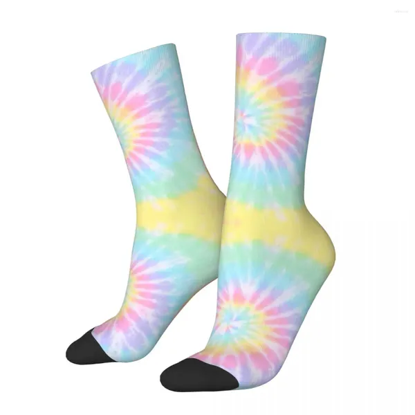 Chaussettes pour hommes Funny Rainbow Tie Dye Fashion Soccer Polyester Crew pour unisexe