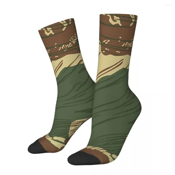 Calcetines de hombre divertidos Rodesia pincel trazo camuflaje Vintage Harajuku ejército Hip Hop calcetín sin costuras patrón de regalo impreso