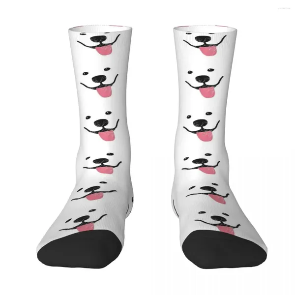 Calcetines divertidos de Samoyedo Harajuku para hombre, medias supersuaves, accesorios largos para toda la temporada, regalos de Navidad para hombre y mujer