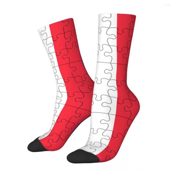 Chaussettes Homme Drôle Unisexe Puzzle France Drapeau Crew Accessoires Skateboard Doux Idée Cadeau