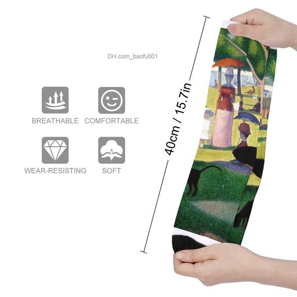 Calcetines de hombre Georges Seurat personaliza calcetines de hombre en Big Jack River Seine Park el domingo Z230727