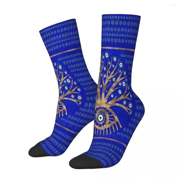 Chaussettes pour hommes Arbre aux yeux grecs - Mati Mataki sur Lapis Lazuli Evil Male Hommes Femmes Bas de printemps imprimés