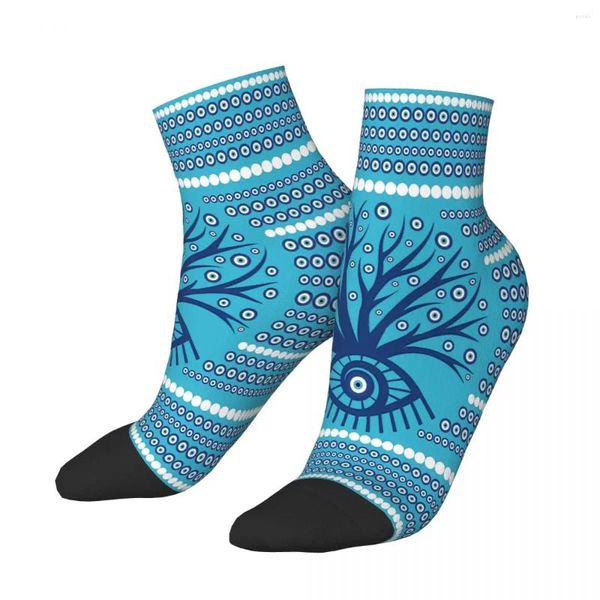 Calcetines para hombres Ojo griego Árbol Mati Mataki en azul cielo Tobillo malvado Hombre Hombres Mujeres Medias de invierno Harajuku