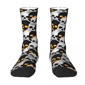 Chaussettes pour hommes Halloween jour mort terreur crâne chaussette hommes femmes bas en Polyester Design personnalisable
