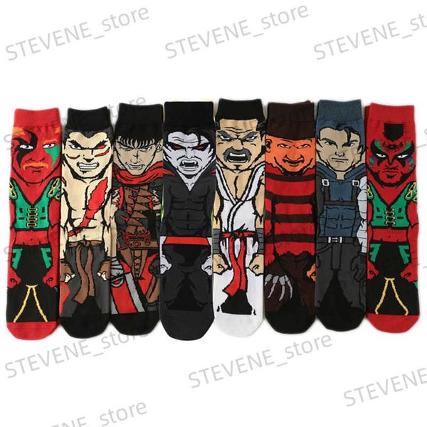 Chaussettes pour hommes Halloween nouveauté chaussettes hommes femmes film dessin animé peur Anime Meias Festival cadeau T231122