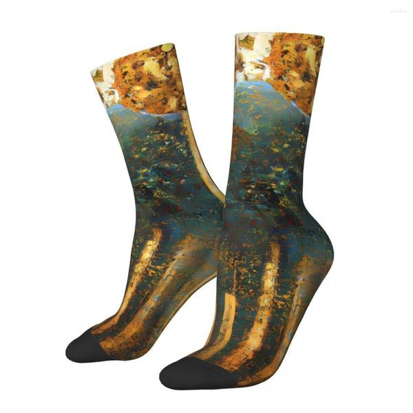 Chaussettes pour hommes suspendues jardins de babylone rétro Harajuku Gustav Klimt Patting Art sans couture équipage fou chaussette cadeau motif imprimé