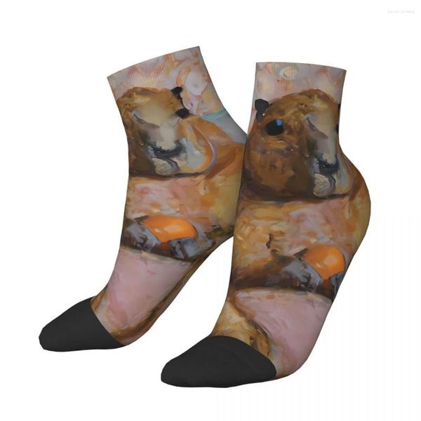 Chaussettes pour hommes Happy Cheville Bénéficiant d'un capybara orange Mignon Animal Street Style Casual Crew Sock Gift Pattern Imprimé