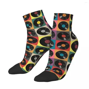 Chaussettes masculines bonne cheville vinyle disques de musique