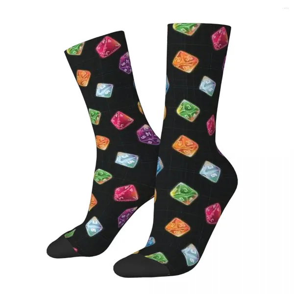 Chaussettes pour hommes heureux drôle coloré arc-en-ciel Vintage Harajuku DnD jeu de société Style de rue nouveauté motif équipage fou chaussette cadeau