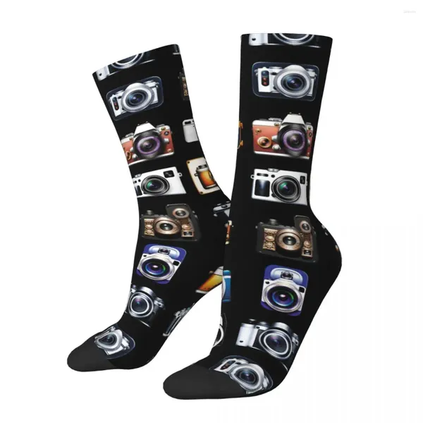 Calcetines para hombres felices compresión divertida click s selfie selfie vintage harajuku antiguo estilo hip hop Crew Crazy calcetín regalo