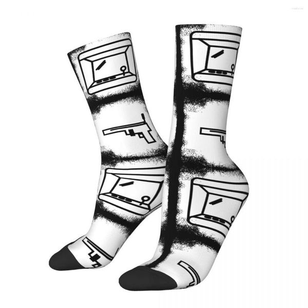 Calcetines de hombre Happy Funny Compression Desing DVD Games Retro Harajuku Disco Elysium RPG Game Street Style Seamless Crew Crazy Sock