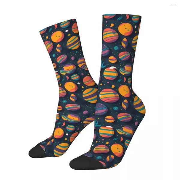 Calcetines de hombre Happy Funny compresión planetas y estrellas Retro Harajuku Celestial Dreams Hip Hop novedad patrón Crew Crazy Sock