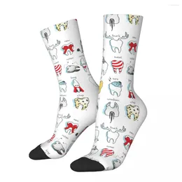 Calcetines para hombre Happy Funny Male Men Casual Definiciones dentales Calcetín Dientes Dentista Alta calidad Mujeres Medias Primavera Verano Otoño Invierno