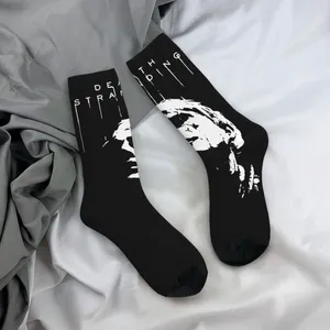 Chaussettes pour hommes heureux drôle mâle hommes décontracté demi visage mort art toronnage jeu chaussette Kojima femmes printemps été automne hiver