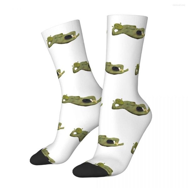 Chaussettes pour hommes heureux drôle mâle hommes décontracté Sexy Shrek génial film mèmes chaussette Skateboard femmes printemps été automne hiver