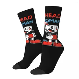 Calcetines para hombres Happy Funny Men Men Hip Hop The Cuphead Game Sock Anime Skateboard Spring Spring Summer Autumn Invierno