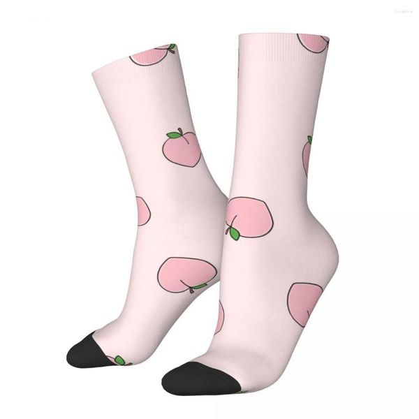 Chaussettes pour hommes motif pêche drôle sur rose clair rétro Harajuku Hip Hop nouveauté équipage fou chaussette cadeau imprimé