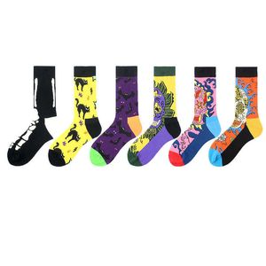 Calcetines para hombres Happy Funny Unisex Horrible Cat Fantasma Colorido Esqueleto Halloween Bat Hombre Crew Calcetines Streetwear Algodón Hombres Skateboard Vestido T221014