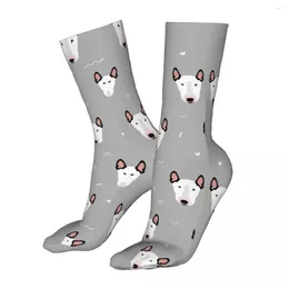 Calcetines para hombres felices pequeños bull terriers mujer 2024 hombres lindo perro animal bicicleta calcetín