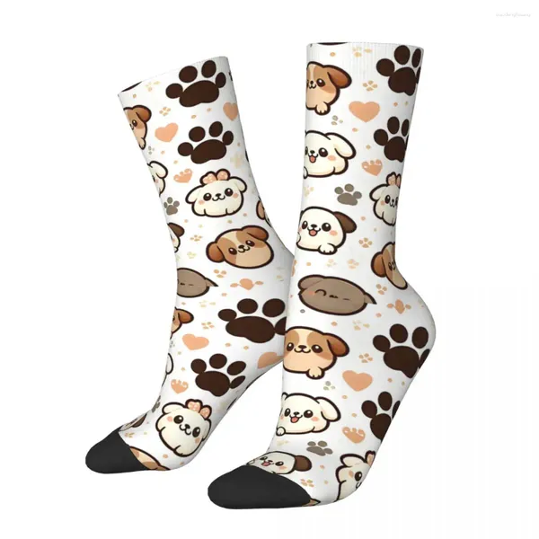 Chaussettes pour hommes Happy Puppy Vintage Dog Hip Hop Crazy Crew Sock Cadeau Motif Imprimé