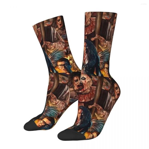 Chaussettes pour hommes Happy The Clowns Vintage Terrifier Films d'horreur Harajuku nouveauté équipage chaussette cadeau motif imprimé