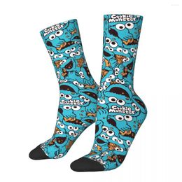 Calcetines para hombres Harajuku Cookie Monster Nom Patrón Deportes Poliéster Tubo medio para absorción de sudor unisex