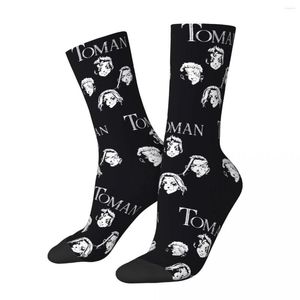 Chaussettes homme Harajuku Manga japonais Anime Tokyo Revengers Skateboard Polyester Crew pour femmes hommes absorbant la sueur