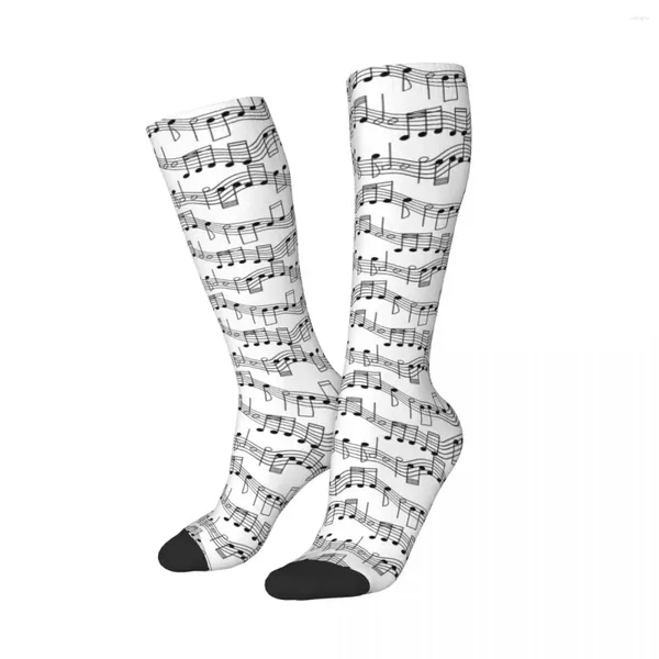 Calcetines de hombre Harajuku notas musicales nota Musical accesorios largos cálidos para todas las estaciones algodón tubo alto antideslizante regalo sorpresa para Unisex