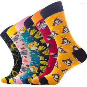 Calcetines de hombre Harajuku Unisex Happy Cartoon Pirate Mouse Cotton Men Crew Skateboard Patrón divertido Regalo de boda