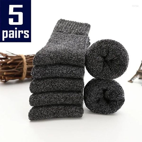 Chaussettes masculines calcitines de haute qualité confortables paire de bande épaisse chaude / lot mâle laine mâle hivernale Keep Hombre 5