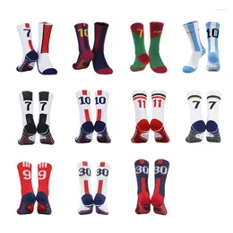 Chaussettes masculines de haute qualité de basket-ball de basket-ball ou hommes à vélo de vélos sportifs extérieurs