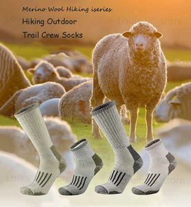 Chaussettes pour hommes randonnées chaussettes en laine mérinos pour hommes femmes 80% chaussettes de ski en laine mérinos hiver