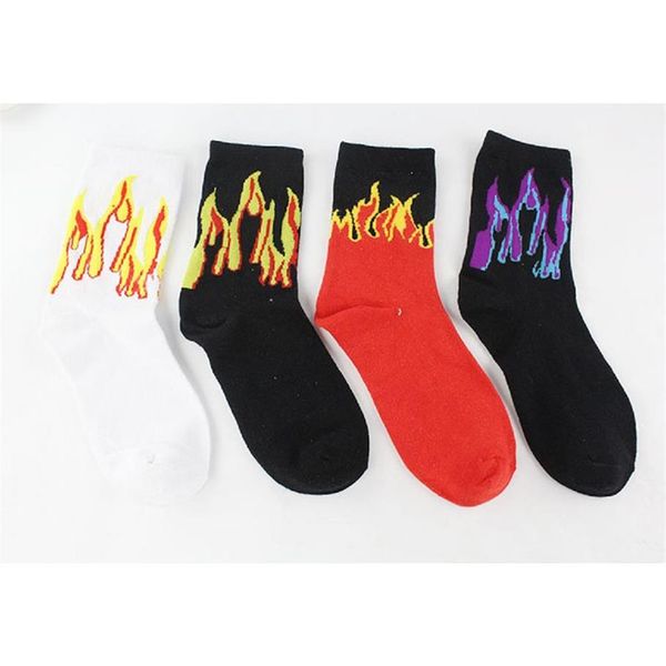 Calcetines para hombres Hip Hop Hit Hombres Color de moda en el equipo de fuego Red Flame Blaze Power Antorcha Calidez Street Skateboard Wowen2788