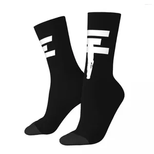 Calcetines para hombres logotipo de hip hop blanco una vez loca compresión unisex tokio el harajuku patrón impreso novedad divertida calcetín feliz calcetín