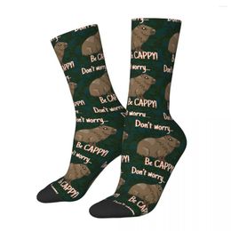 Herensokken Hip Hop Retro Be Cappy Crazy Capybara Unisex Street Style Naadloos Gedrukt Grappig Happy Crew Sock Boys Gift