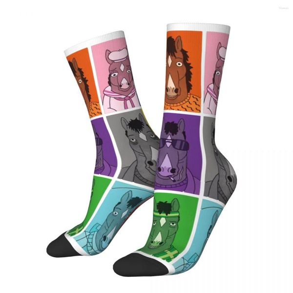 Chaussettes pour hommes Hip Hop rétro Style différent Compression folle unisexe b-bojack cavaliers motif de rue imprimé drôle nouveauté