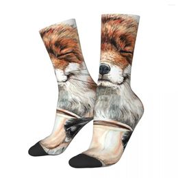 Chaussettes masculines Hip Hop Retro Morning - mignon Animal café Crazy Compression Unisexe HARAJUKU MOTEMENT IMPRIMÉ CHAPEUX DROIT