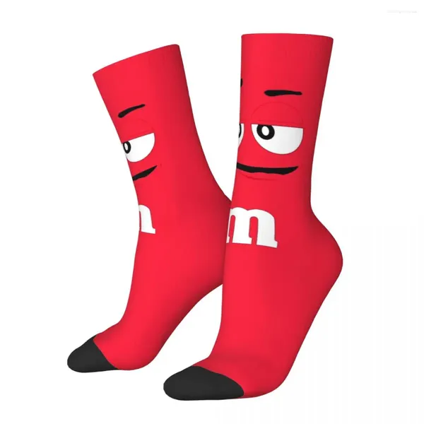 Chaussettes masculines hip hop rétro rouge m visage de chocolat compression folle unisexe harajuku sock équipage imprimé sans couture garçons